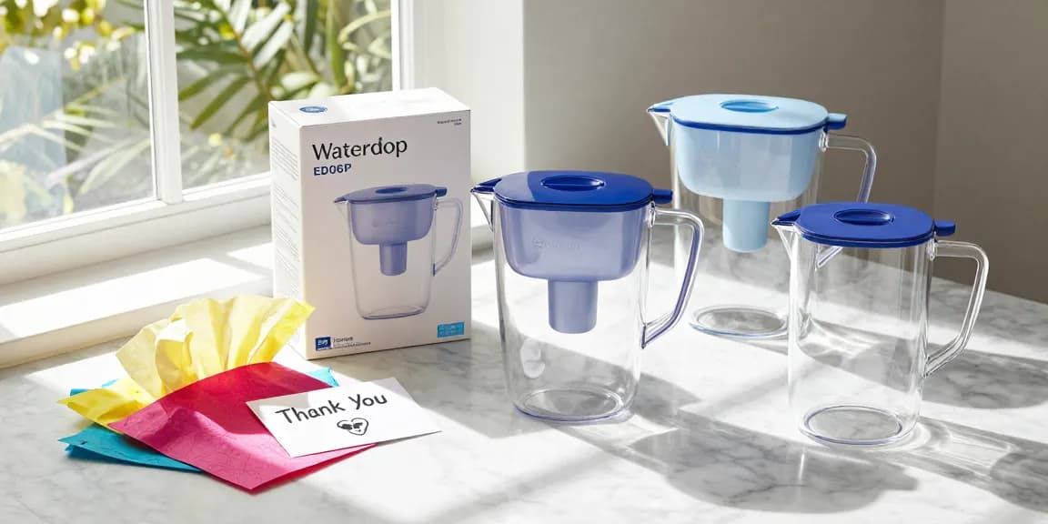 Waterdrop ED06P Electric Water Filter Pitcher review on e-commerce platform with top deals and buyer's guide.