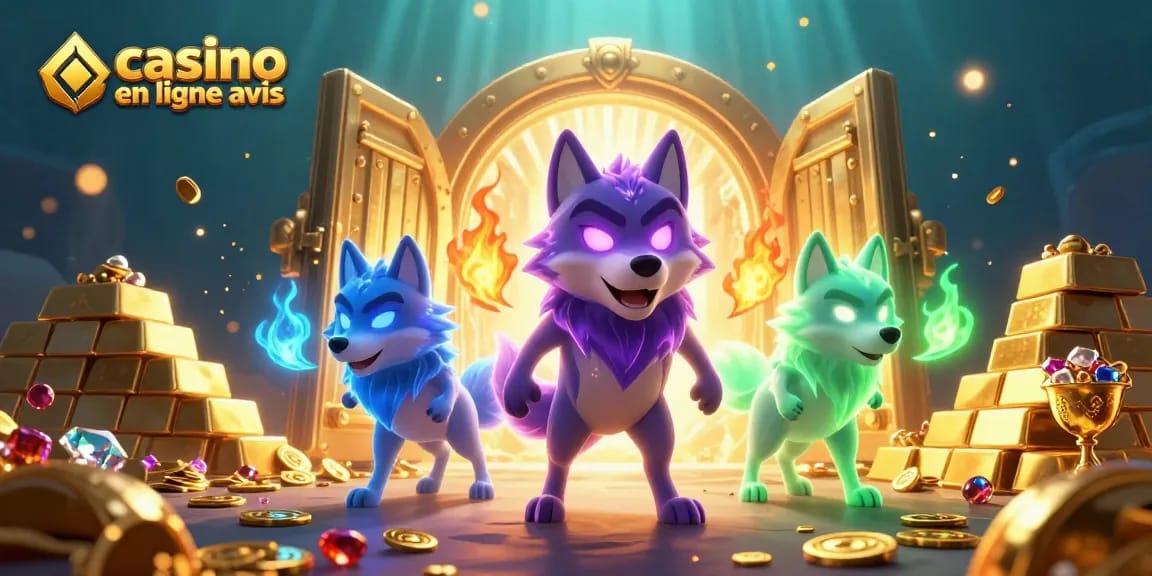 Visualisez casino en ligne avis avec un loup spectral et des joyaux étincelants.