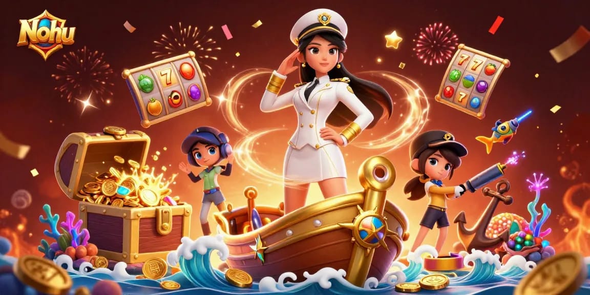 Nohu's enchanting prize-winning slots experience in a vibrant casino underwater scene