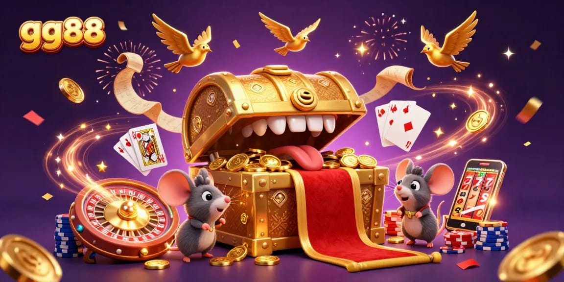 Watch adventurer mice chase riches with gg88’s vibrant casino treasures in a magical setting.