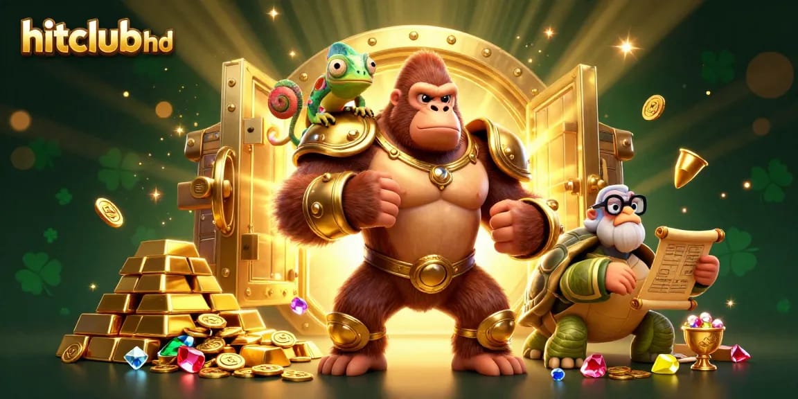 Experience the thrill of hitclubhd with a vibrant 3D casino scene filled with treasures.