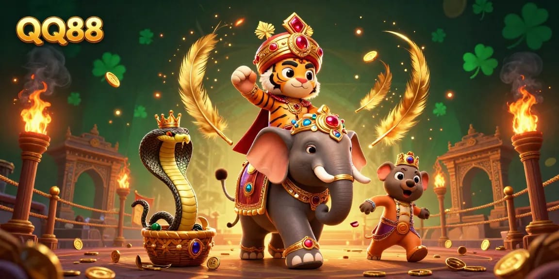 Engage in immersive gaming experiences at QQ88 with vibrant visuals and captivating characters.