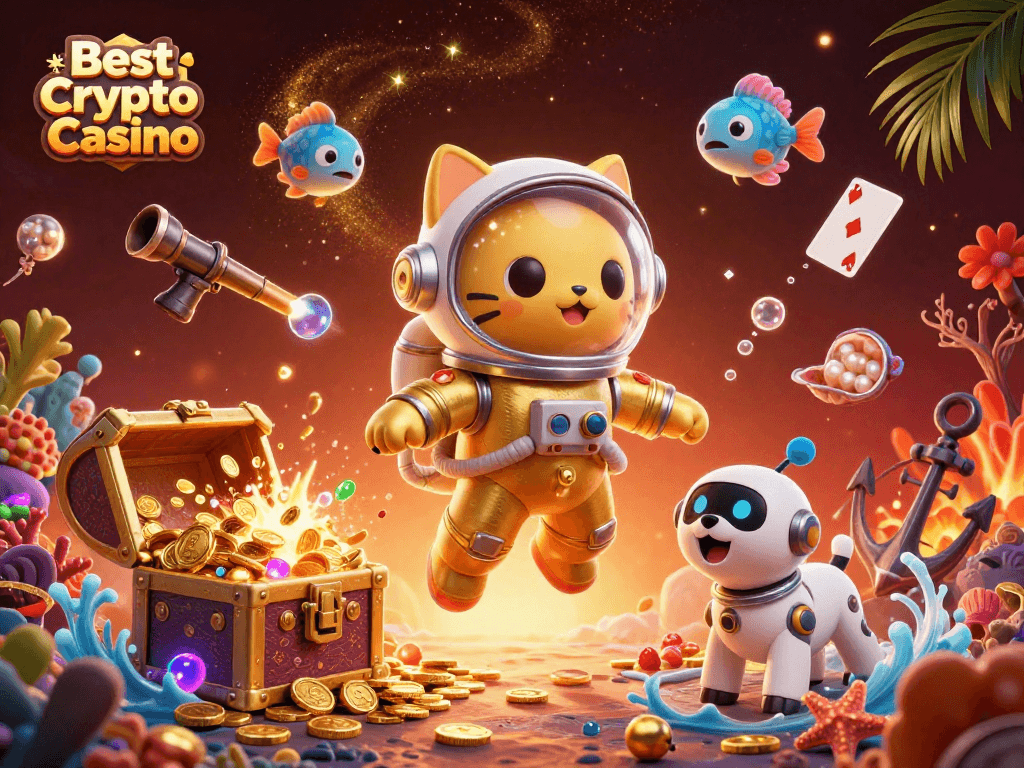 Best Crypto Casino featuring vibrant underwater treasure scenes with vivid game elements.