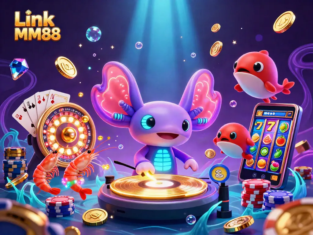 Experience the thrill of Link MM88 with a vibrant underwater DJ scene and exciting casino elements.