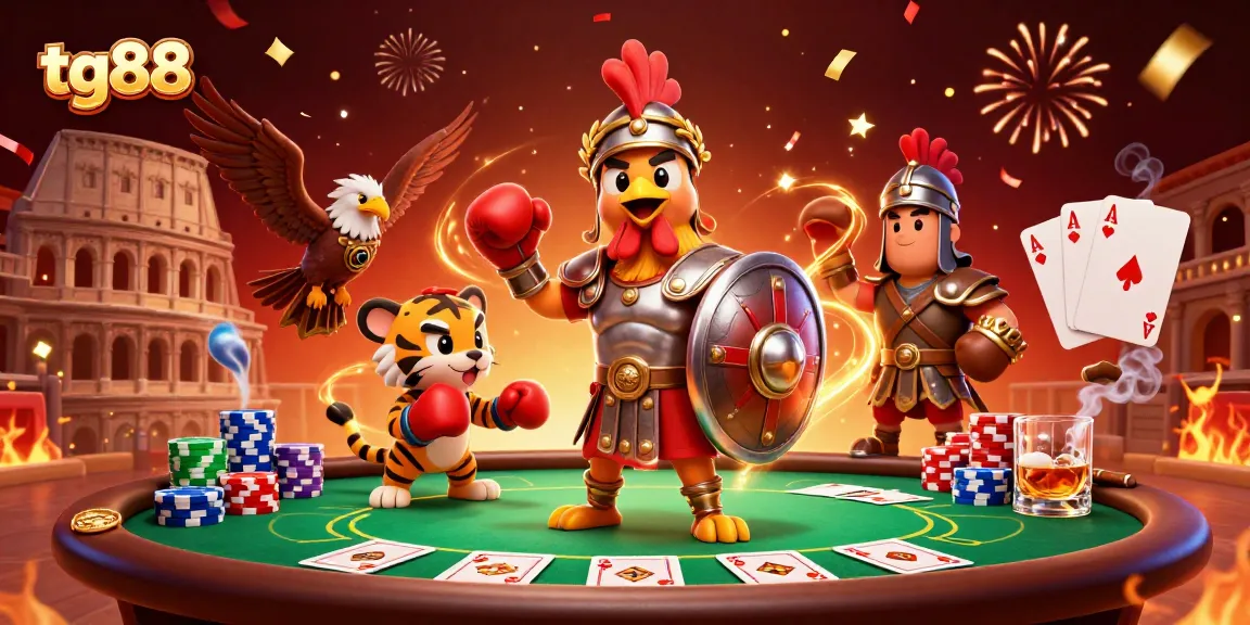 Experience thrilling poker action at tg88 with vibrant characters and dynamic casino elements.