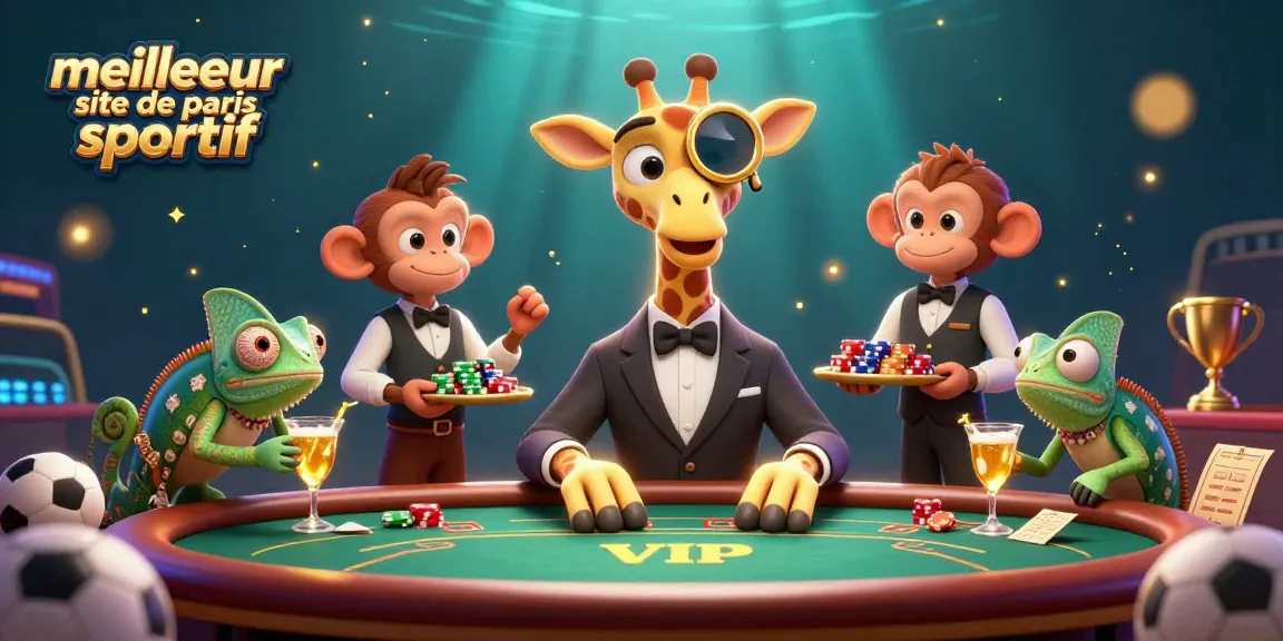 Vivez des paris sportifs avec le meilleur site de paris sportif, mettant en scène une girafe chanceuse au poker.