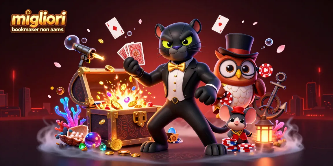 Vinci con i migliori bookmaker non aams: illustrazione di una pantera elegante e amici nei casinò
