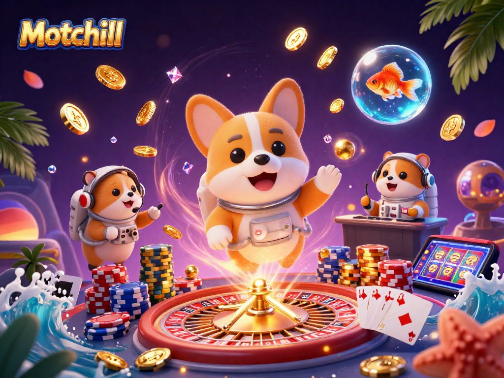 Motchill offers a thrilling experience with floating casino elements and dynamic characters.