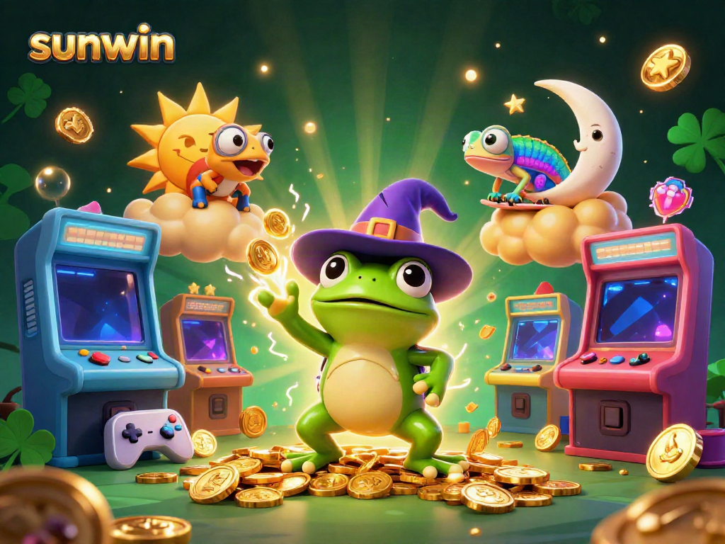 Experience the thrill of sunwin with vivid games and characters in a vibrant casino setting.