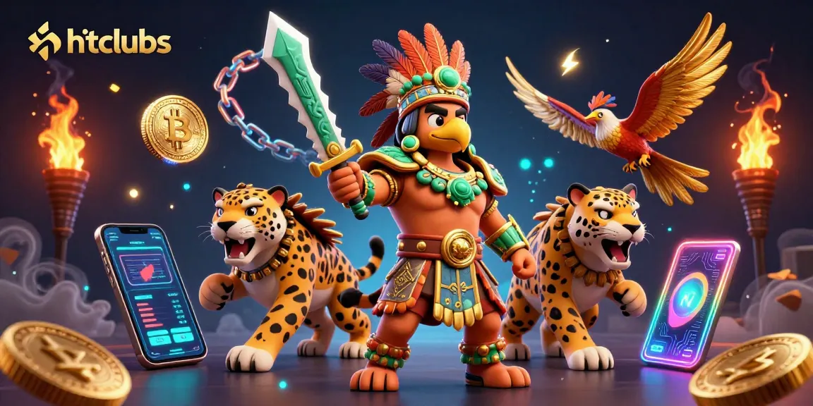 Hitclubs showcases thrilling gaming adventures with vibrant 3D warriors and cryptocurrency elements.