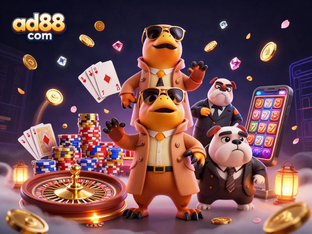 Engage with ad88 com for thrilling casino experiences featuring cartoon raptors sneaking into VIP areas.