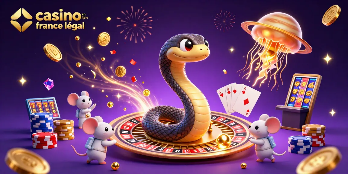 Pariez avec le meilleur casino en ligne légal en France dans une scène animée de jeux de casino.