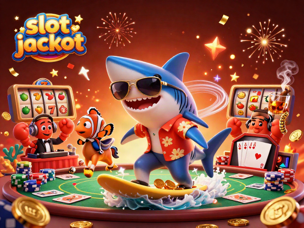 Experience the thrill of slot jackpot wins in this vibrant 3D illustration with dynamic casino elements.