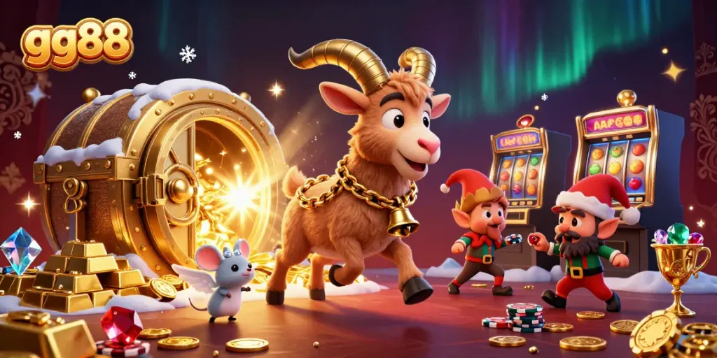 Experience the festive chaos of gg88 casino as Krampus and friends engage in thrilling games.