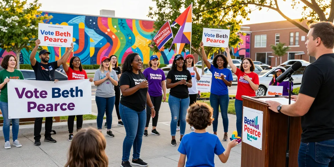 Supporters rally for Beth Pearce, showcasing community engagement around rokok 88 leadership.