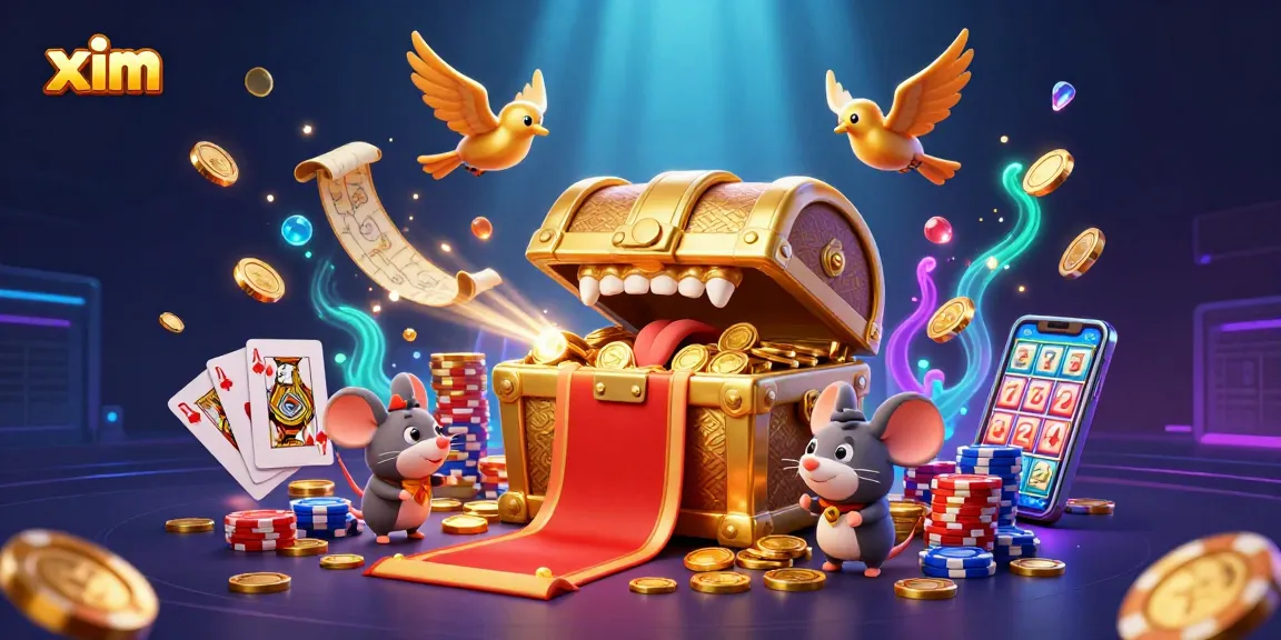 Engage with the thrilling world of gambling at xim with vibrant casino elements and enticing imagery.