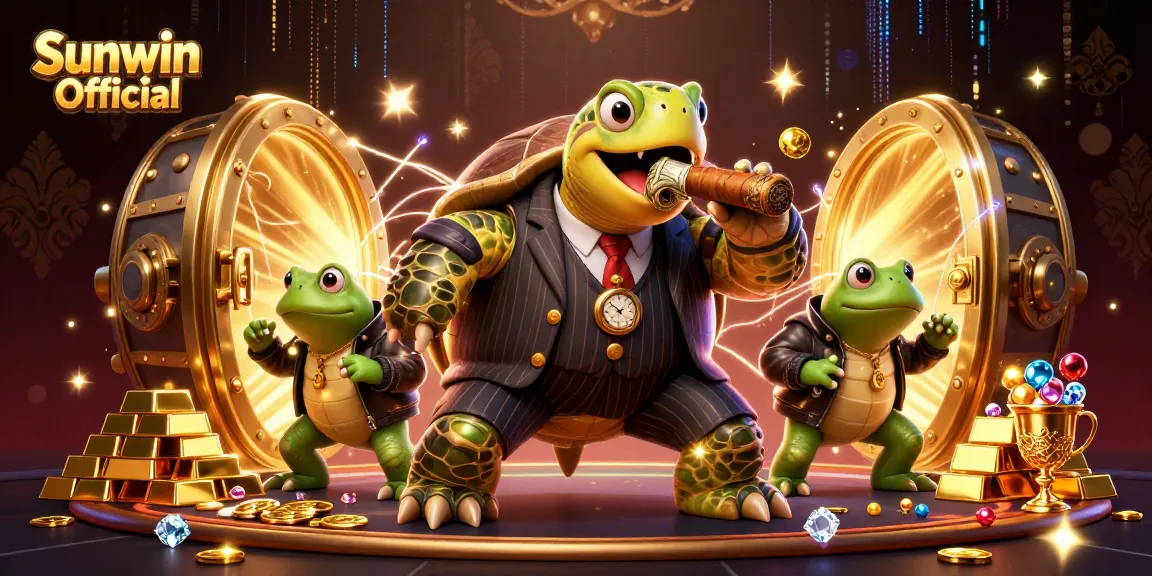 Engage in thrilling gameplay with Sunwin Official, featuring unique casino characters amidst golden treasures.