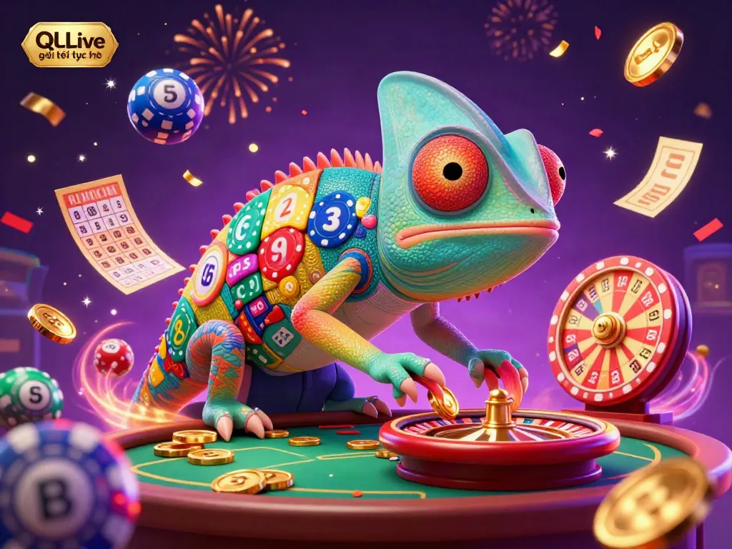 Catch the excitement of QQLive giải trí trực tuyến with energetic gaming elements and a vibrant casino atmosphere.