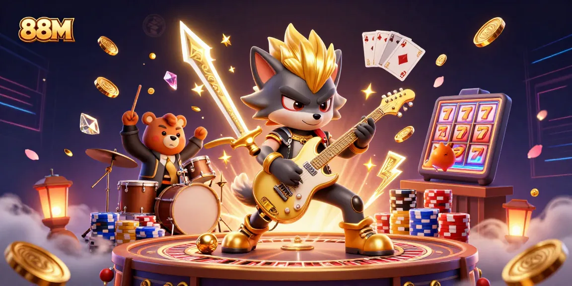 Experience 88M's vibrant casino atmosphere with thrilling characters and dazzling game elements.