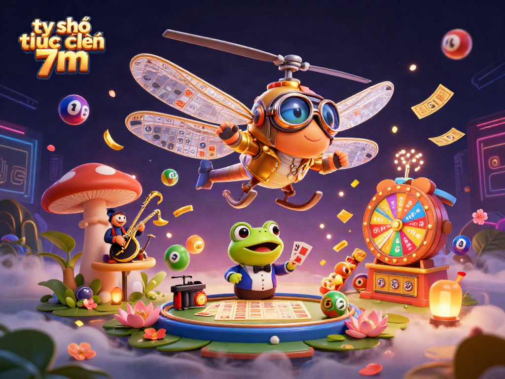 Experience thrilling action with tỷ số trực tuyến 7m, featuring a dragonfly pilot and a frog croupier!