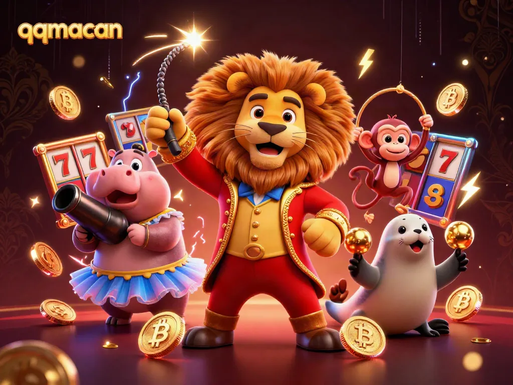 Engage in thrilling gameplay with qqmacan as the lion ringmaster guides players through dynamic slot adventures.