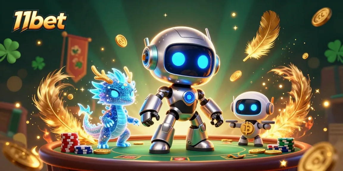 Engage with exciting 11bet casino games featuring a vibrant cyberpunk mascot scene.