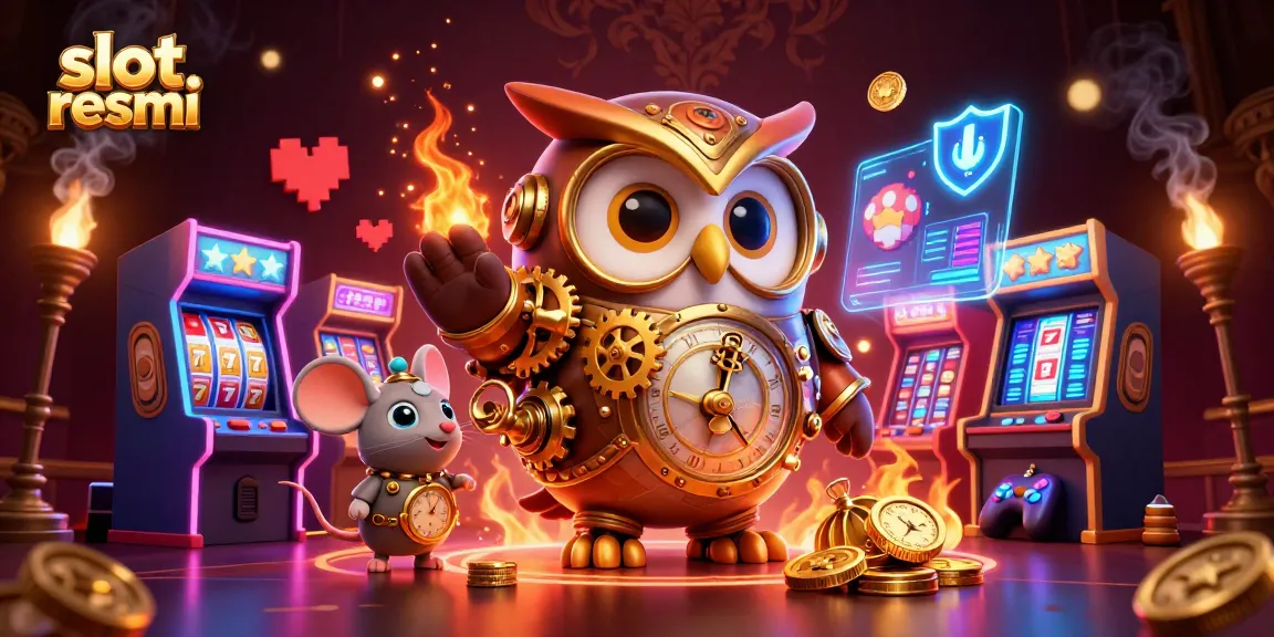 Experience thrilling gameplay and high RTPs at slot resmi, featuring vibrant slot machines and cartoon characters.