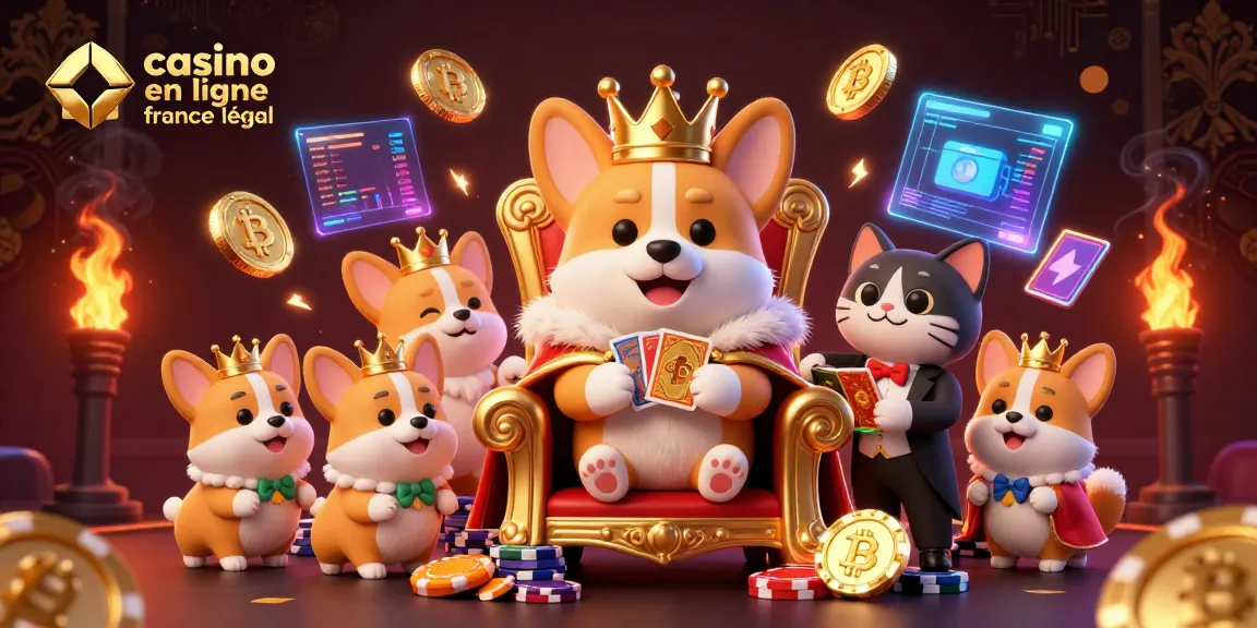 Jouez au casino en ligne France légal avec des corgis royaux et des éléments de jeu dynamiques.