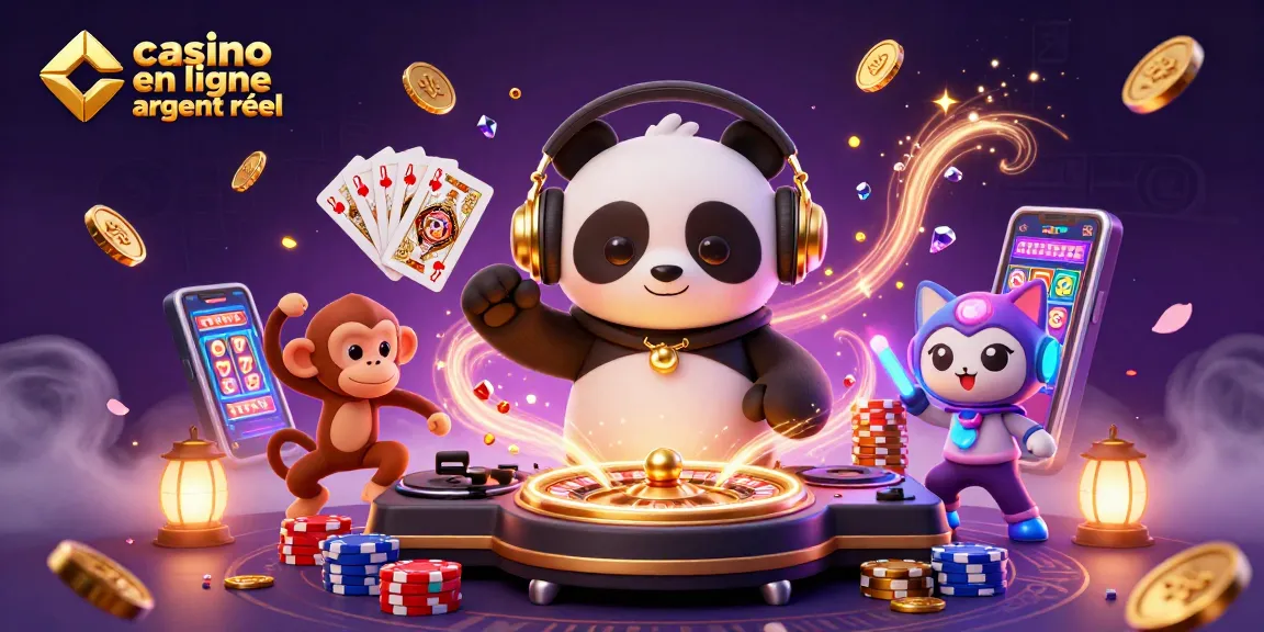 Profitez de jeux captivants sur casino en ligne argent réel avec des personnages animés dans un décor vibrant.