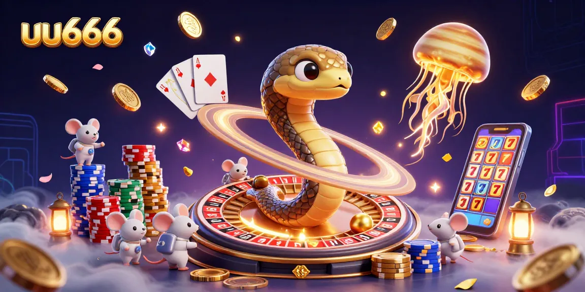 Experience thrilling gameplay at uu666 with a vibrant scene featuring cosmic characters and dazzling casino elements.