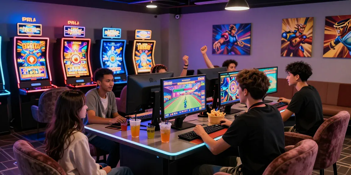 Players enjoying slot88 games in an exciting gaming lounge atmosphere.