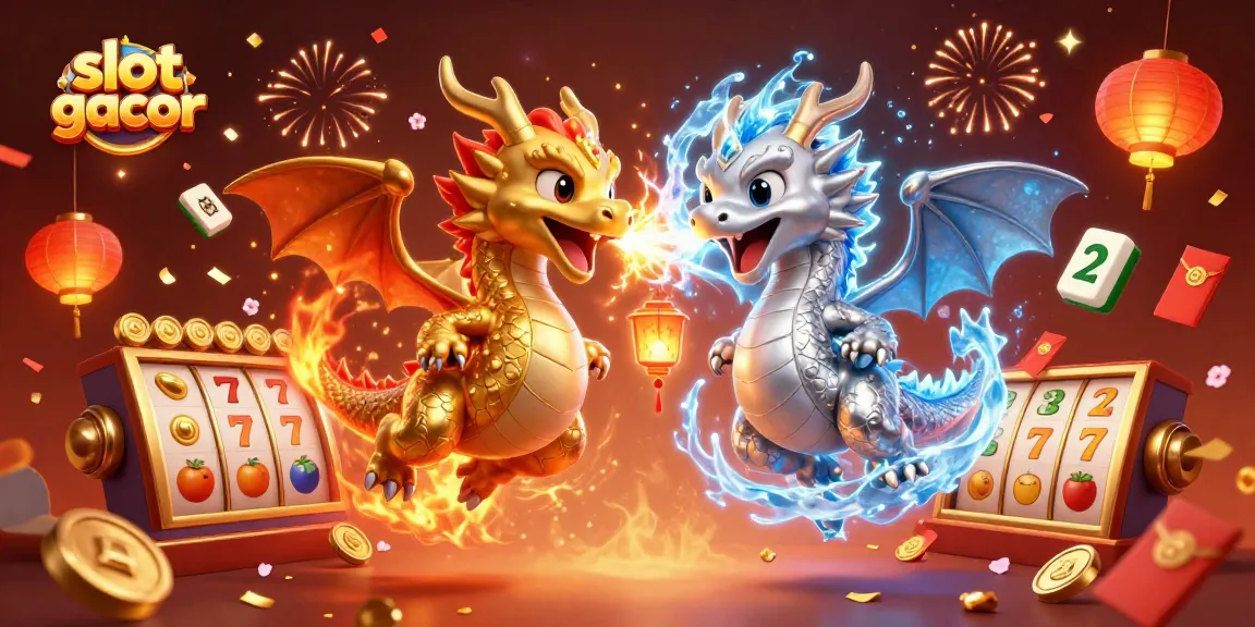 Enjoy slot gacor excitement with golden dragons and vibrant casino elements.