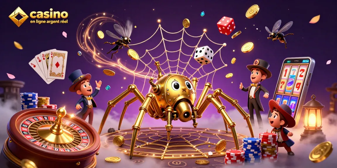 Admirez cette illustration du casino en ligne argent réel avec des éléments captivants de jeu.