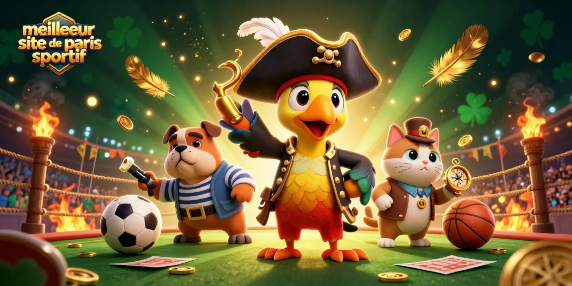 Pariez sur le meilleur site de paris sportif avec cet illustratif vibrant d'un capitaine pirate et ses compagnons.